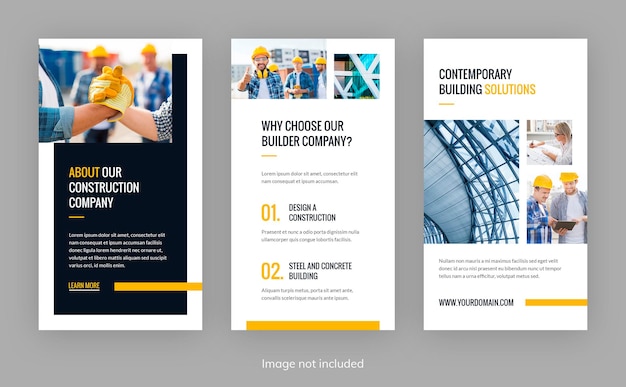 PSD builder construction and architecture instagram story templates