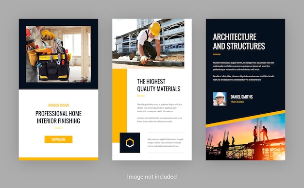 Builder construction and architecture instagram story templates