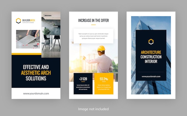 PSD builder construction and architecture instagram story templates