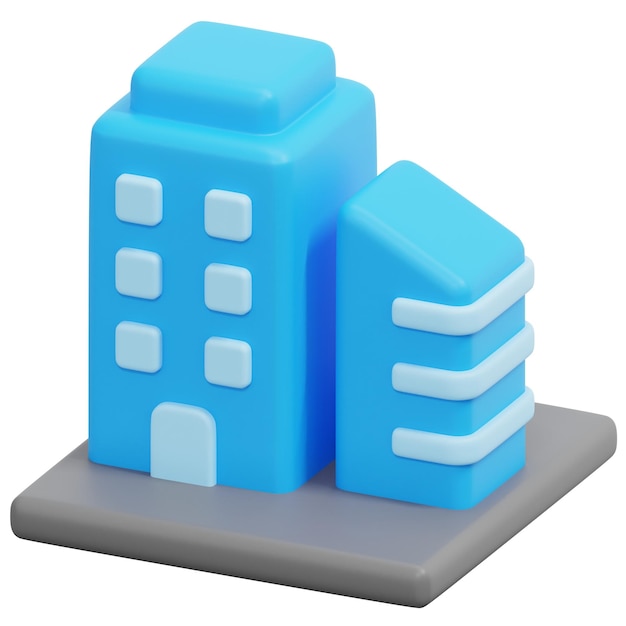 PSD building 3d render icon illustration