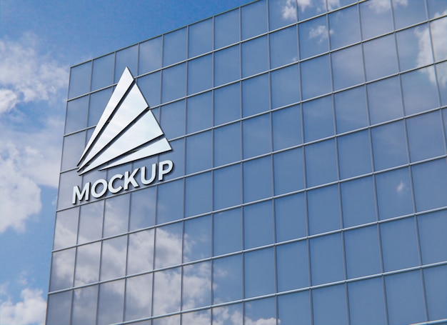 building facade with logo mockup