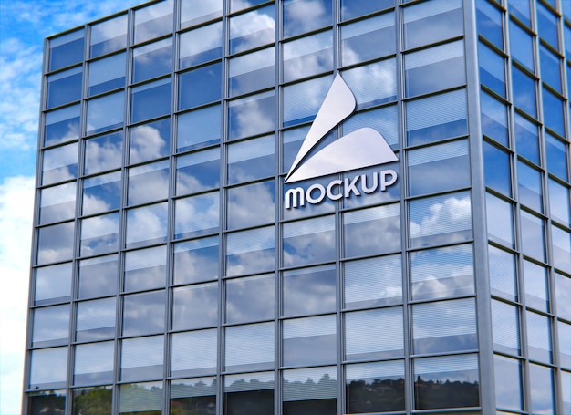 building facade with logo mockup