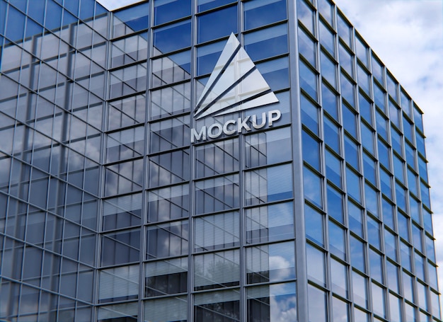 building facade with logo mockup
