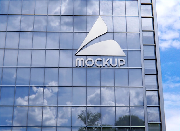 building facade with logo mockup