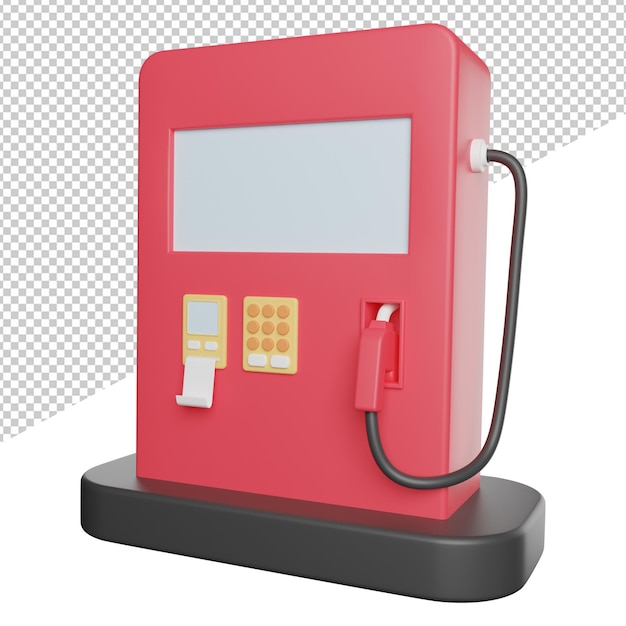 Building Fuel Transportation side view 3d icon rendering illustration on transparent background