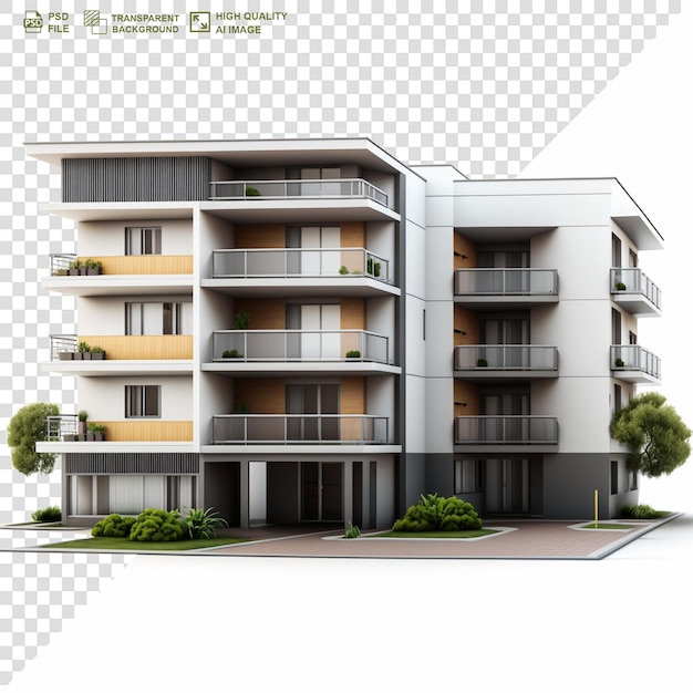 PSD building render 3d png background