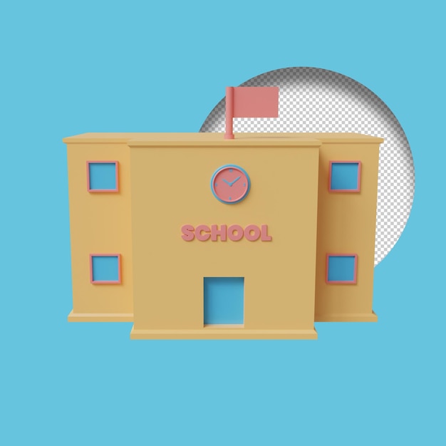 Building school 3d render