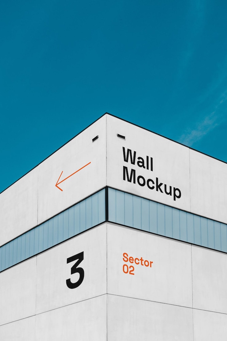 PSD building wall mockup