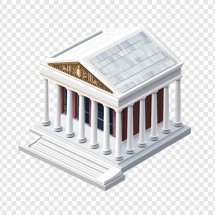 PSD a building with columns on the top