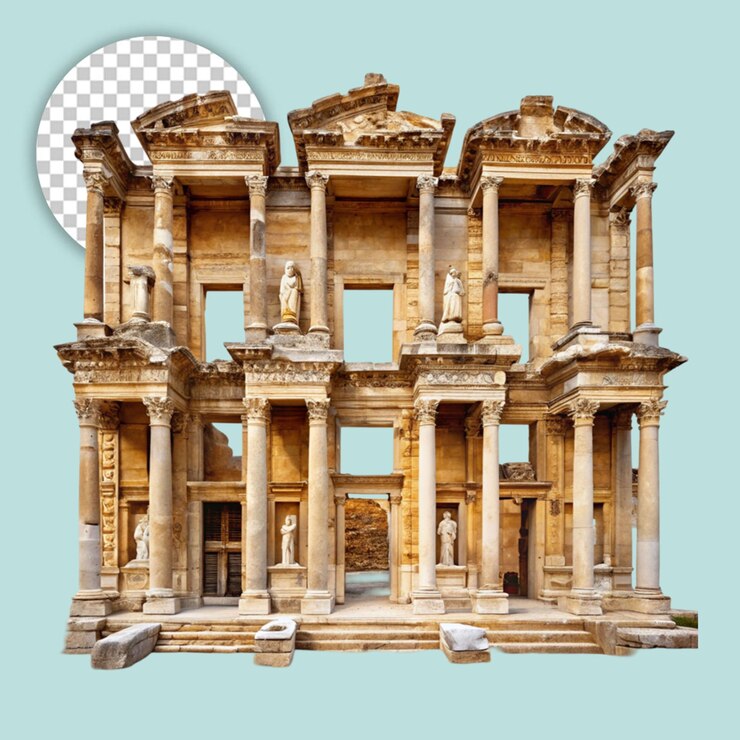 PSD a buildings ruins on transparent background