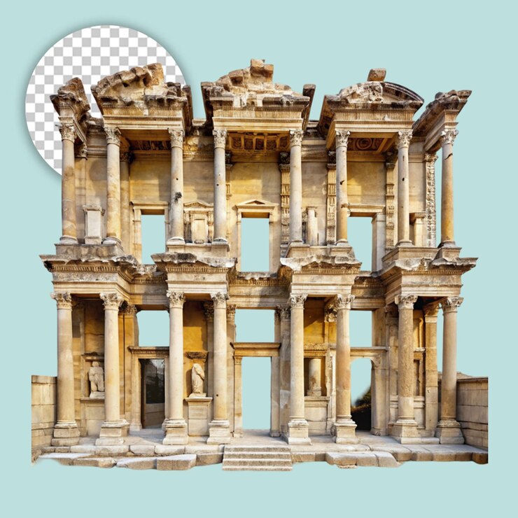 PSD a buildings ruins on transparent background