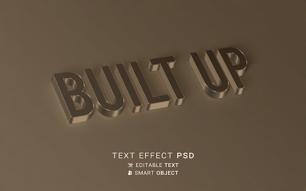 Built up text effect