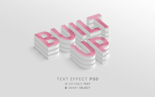 Built up text effect