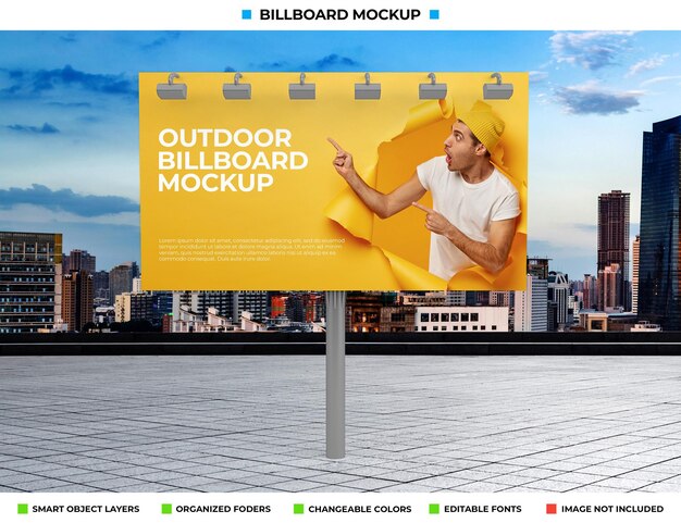 Buiten billboard poster mockup ontwerp