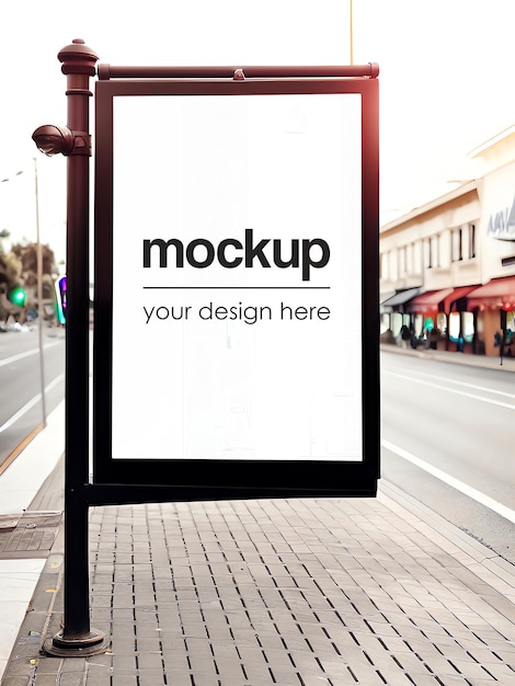 Buitenreclame mockup winkel bewegwijzering sjabloon identiteit showcase ingelijste poster mock up