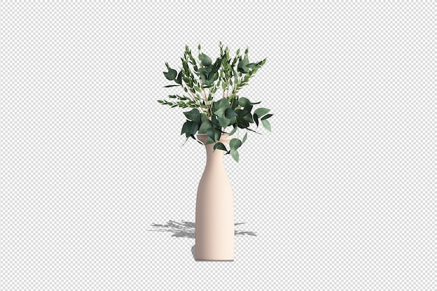 Bukiet orchidei w wazonie w renderowaniu 3d