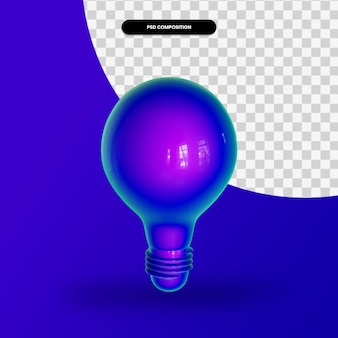 Illustrazione di rendering 3d della lampadina isolata