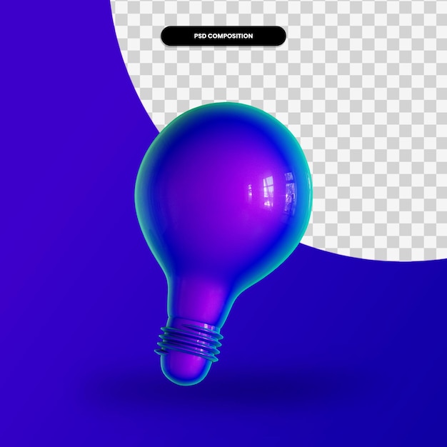 Illustrazione di rendering 3d della lampadina isolata