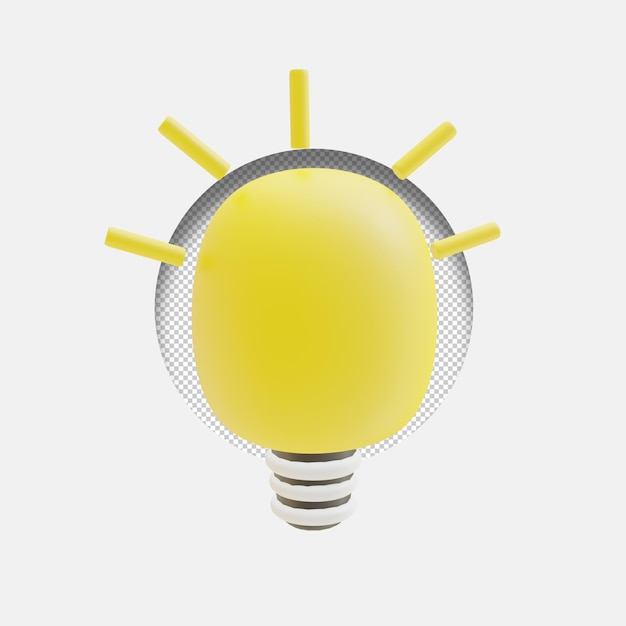 Bulb icon 3d render illustration