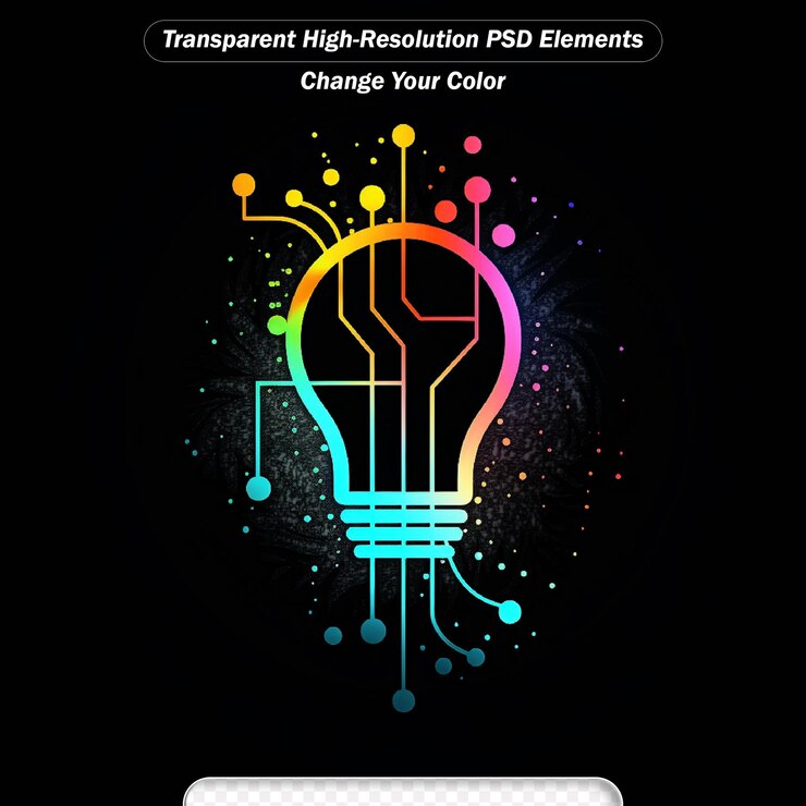 PSD bulb idea light creativity symbol fire flames icon logo burning glow