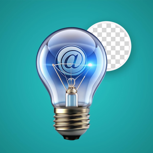 Bulb and msg icon isolated on transparent background