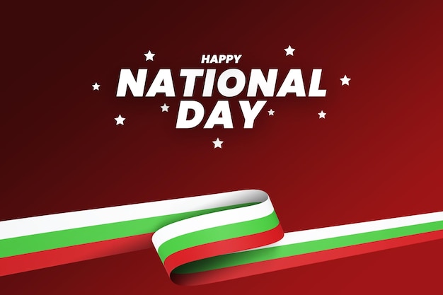 Bulgaria flag design national independence day banner editable text and background