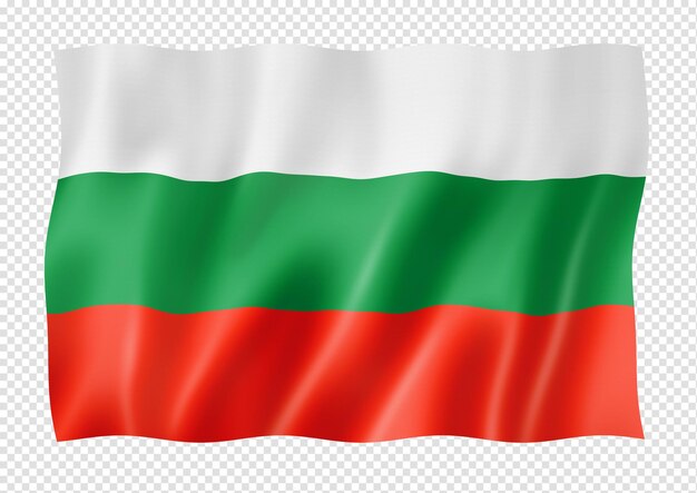 Bulgarian flag isolated on white banner