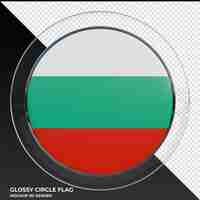 PSD bulgarije realistische 3d getextureerde glanzende cirkel vlag