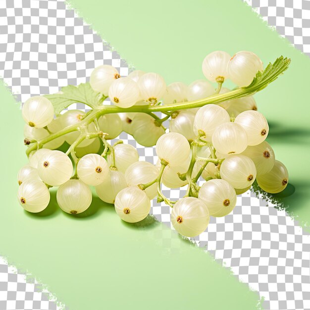 Bulk white currants on transparent background