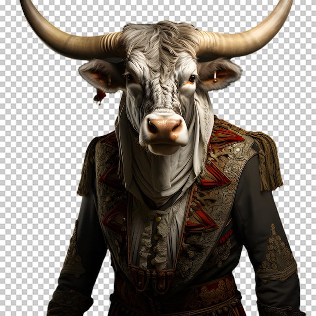 PSD 透明な背景に分離された雄牛のキャラクター