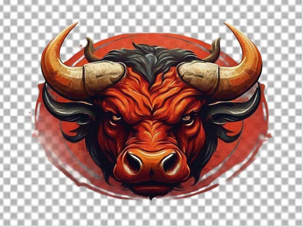 Bull face logo on transparent background