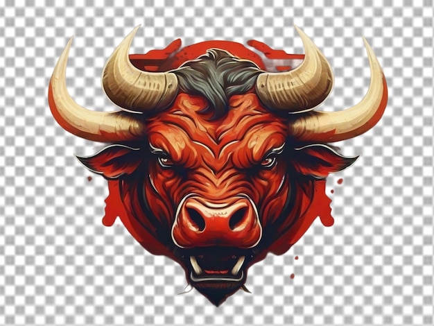 Bull face logo on transparent background