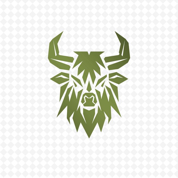 PSD a bull head with horns on a white background