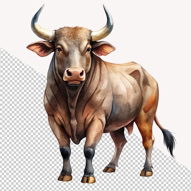 PSD bull on transparent background