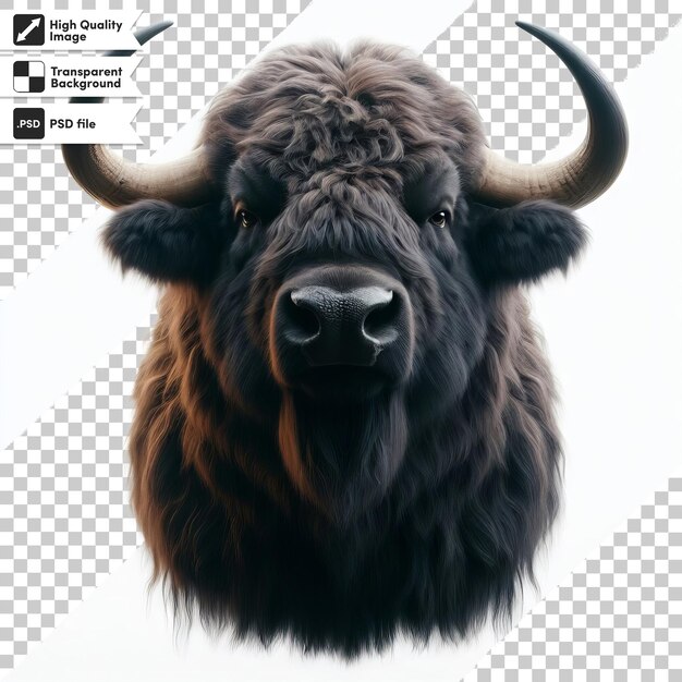PSD un toro con la faccia nera e le corna è mostrato in una foto