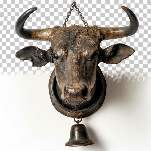 PSD a bull with a chain that says  bull  on it