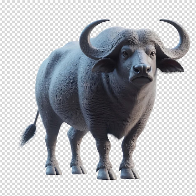 PSD a bull with horns is shown on a transparent background