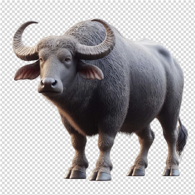 PSD a bull with horns is shown on a transparent background