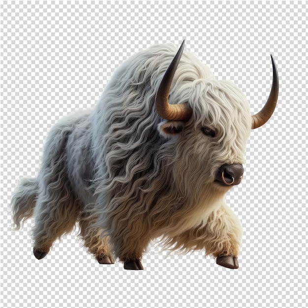 PSD a bull with horns is standing on a transparent background