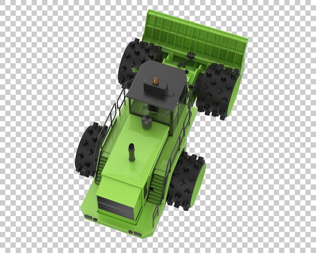 Bulldoser på transparent bakgrunn 3D-rendering illustrasjon
