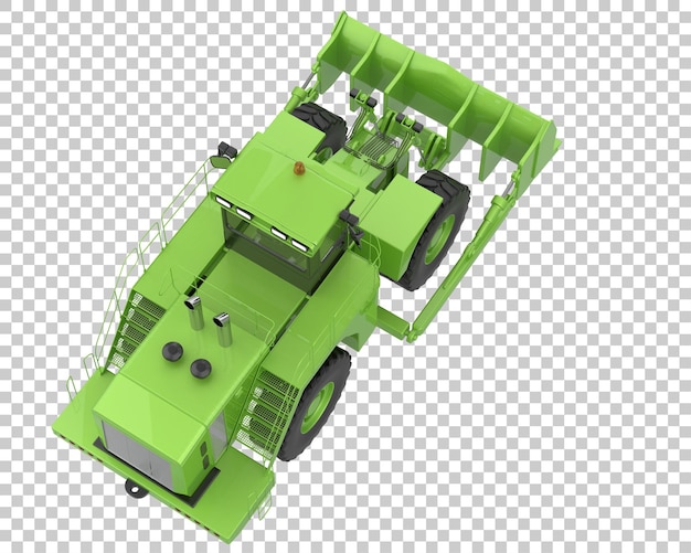 Bulldoser på transparent bakgrunn 3D-rendering illustrasjon