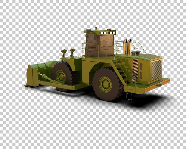 Bulldozer geïsoleerd op de achtergrond 3d rendering illustratie