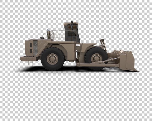 PSD bulldozer geïsoleerd op de achtergrond 3d rendering illustratie