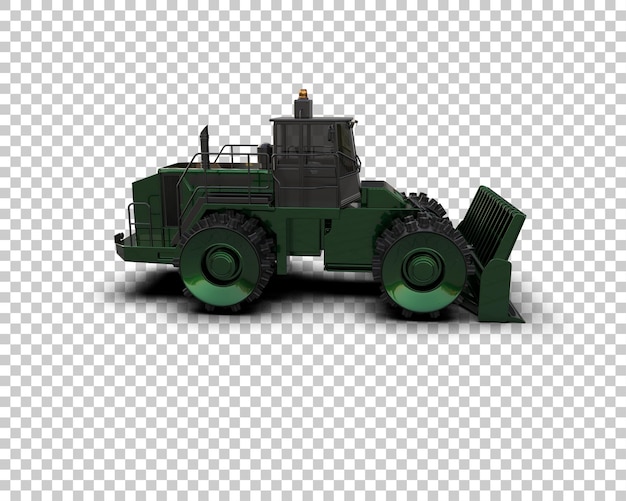 Bulldozer geïsoleerd op de achtergrond 3d rendering illustratie