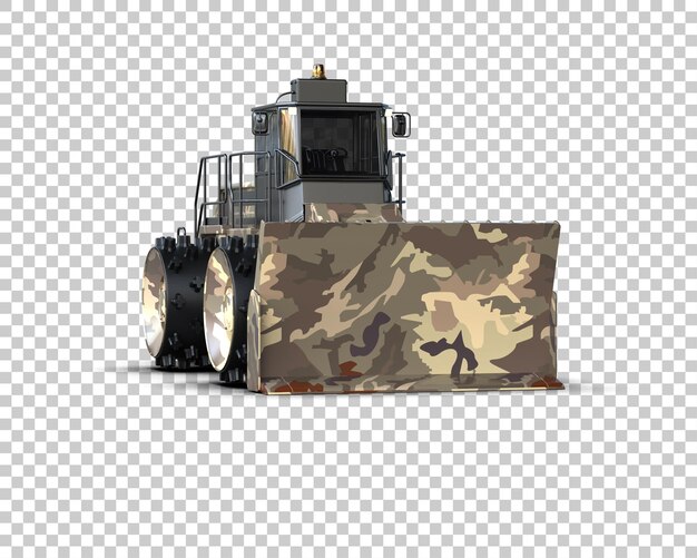 Bulldozer isolato sullo sfondo illustrazione di rendering 3d