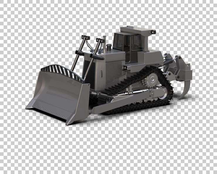 PSD bulldozer isolated on background 3d rendering illustration