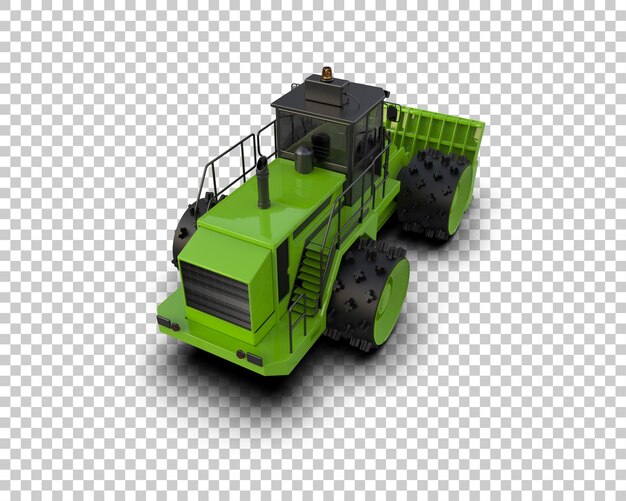 Bulldozer isolato sullo sfondo illustrazione di rendering 3d