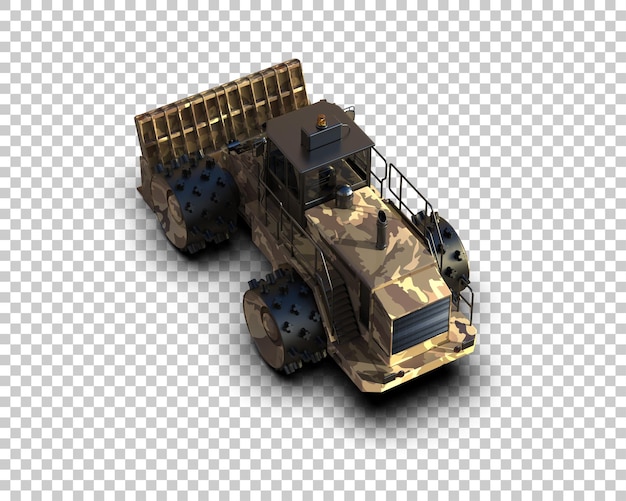 PSD bulldozer isolated on background 3d rendering illustration