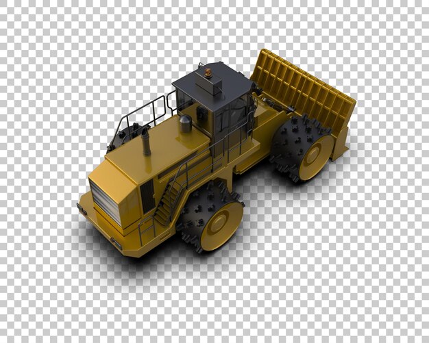 Bulldozer isolato sullo sfondo illustrazione di rendering 3d