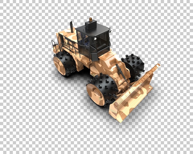 PSD bulldozer isolato sullo sfondo illustrazione di rendering 3d